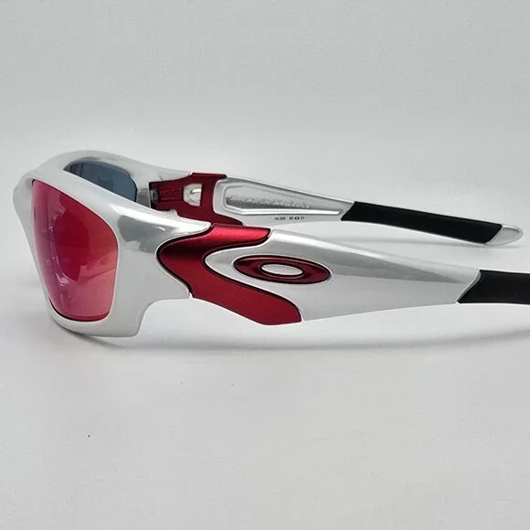 *SOLD* Oakley 04-329 Straight Jacket II White Chrome Frame +Red Lens Sunglasses - Picture 4 of 15